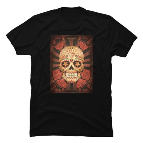 Vintage Day Of The Dead Sugar Skull Poster Buy T Shirt Designs