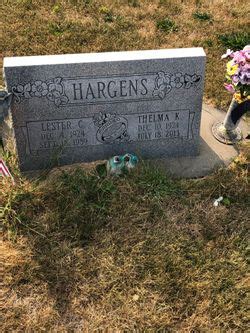 Lester Christian Hargens M Morial Find A Grave