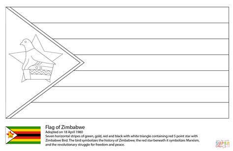 Flag of Zimbabwe coloring page | Free Printable Coloring Pages