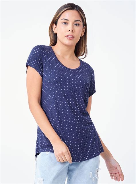 Ripley POLO CUELLO REDONDO DOTS NAVIGATA PARA MUJER