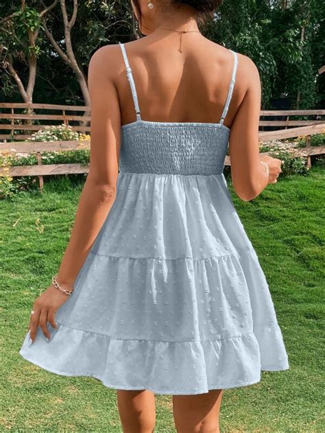 Shein Wywh Swiss Dot Ruffle Hem Cami Dress Shein Usa