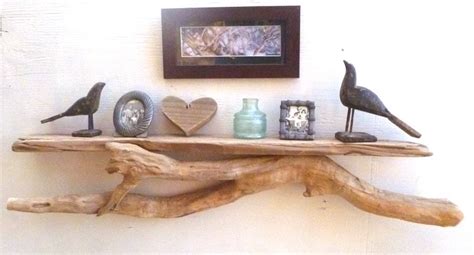 Reclaimed Wood Shelf Hanging Driftwood Shelf Beach House Decor Wood