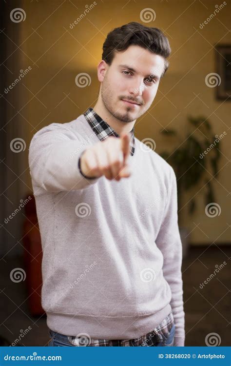 Handsome Young Man Pointing Finger At You Smiling Stock Photo Image