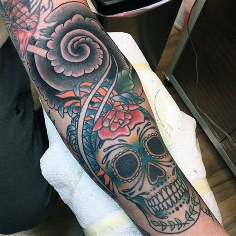 Sugar Skull Sleeve Tattoos For Women