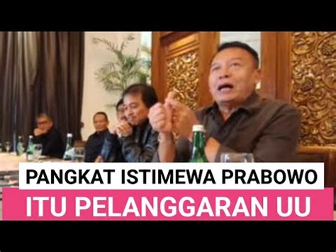 TEGAS MAYJEN PURN TB HASANUDDIN BILANG PANGKAT ISTIMEWA PRABOWO