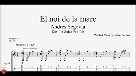 El Noi De La Mare Miguel Llobet Guitar Tutorial Tab Youtube