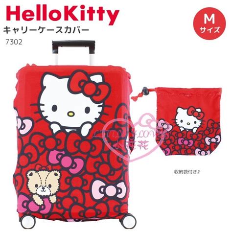 ♥小花花日本精品♥hello Kitty行李套 紅色大圖相當可愛 旁邊的開洞設計方便使用把手01024906 Yahoo奇摩拍賣