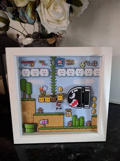 Super Mario World 3D Shadow Box Diorama 8x8 3D Framed Retro Etsy