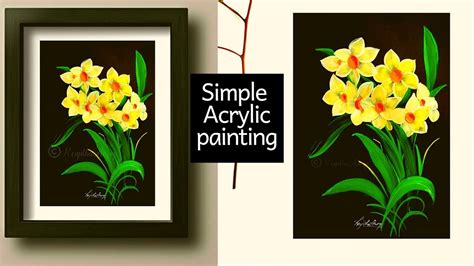 Easy Acrylic Painting Tutorial How To Paint Spring Daffodils Flowers Step By Step Art