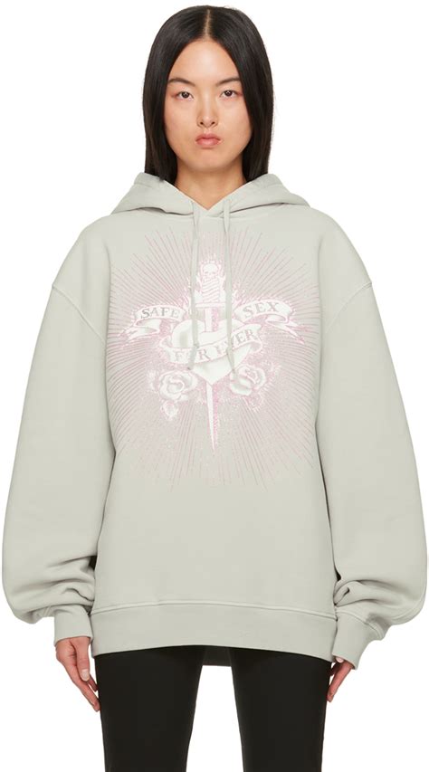 Gray Safe Sex Hoodie By Jean Paul Gaultier On Sale