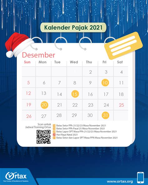 Kalender Pajak Bulan Desember 2021 Ortax