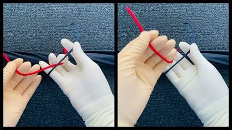 Noeud Chirurgical【one Handed Surgical Knot】right Middle Finger Left