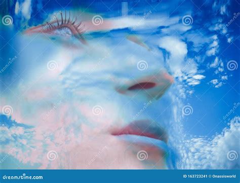 Dreamy Female Face Abstract Art Stock Image - Image of female, face ...