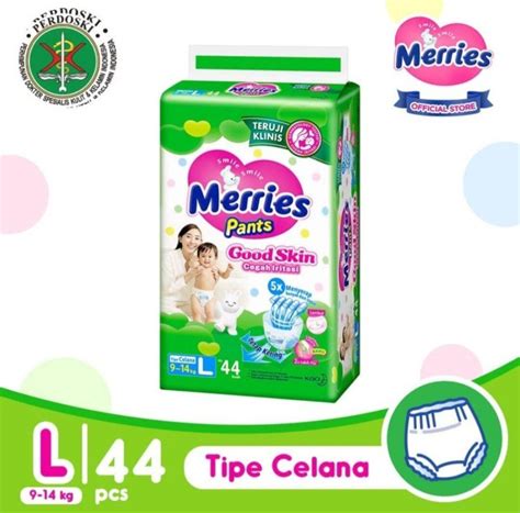 Popok Merries Pants Good Skin Ukuran L Kg Lazada Indonesia