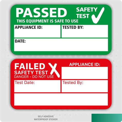 PAT Test Passed Or Failed Stickers Electrical Safety Self Adhesive