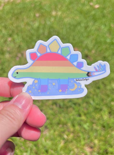 Lgbtqia Pride Sticker Pride Flag Dinosaur Sticker Pride Etsy