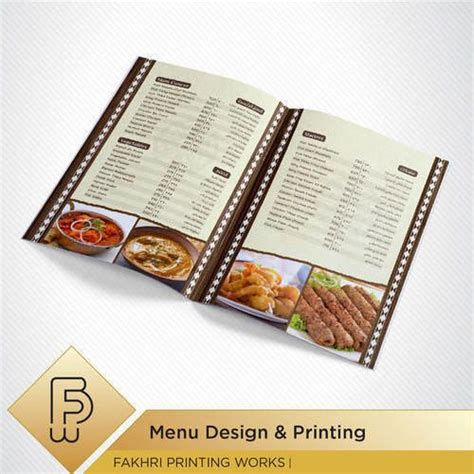 Paper Menu Card Printing Service Size A4 Custom Rs 50 Unit Id