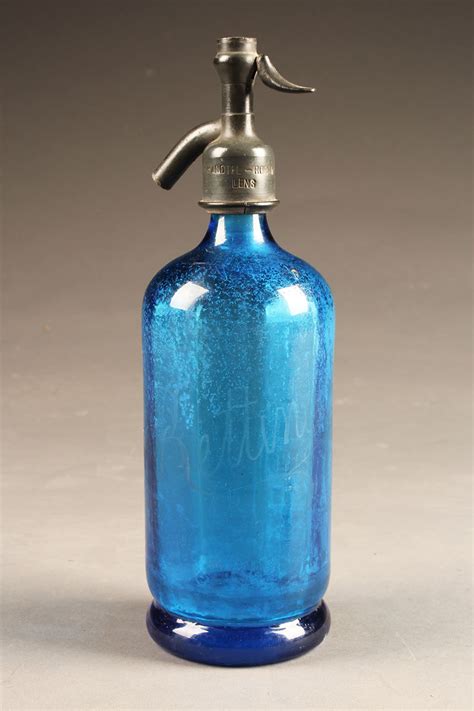 Awesome Antique Blue Glass Seltzer Bottle Crystal Clear Sparkling Soda