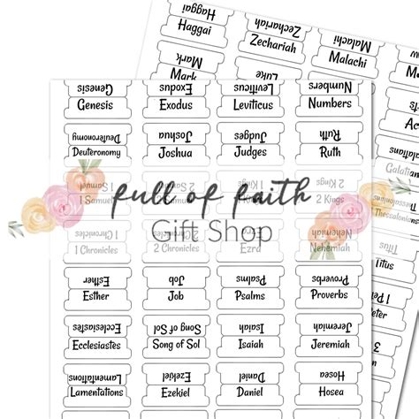 Blank Diy Bible Tabs Printable Blank Bible Tabs Double Sided Etsy