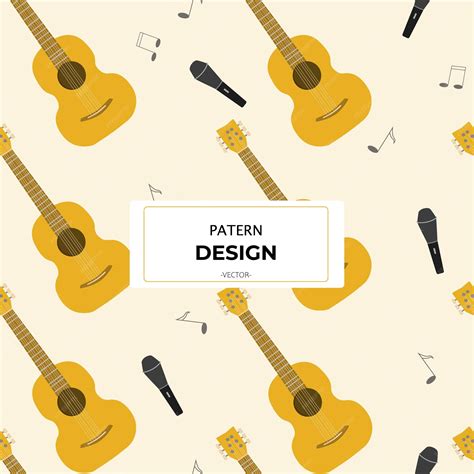 Premium Vector Pattern Guitar Musical Instrument Pattern