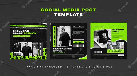 Premium Psd Streetwear Fashion Instagram Post Set Premium Psd