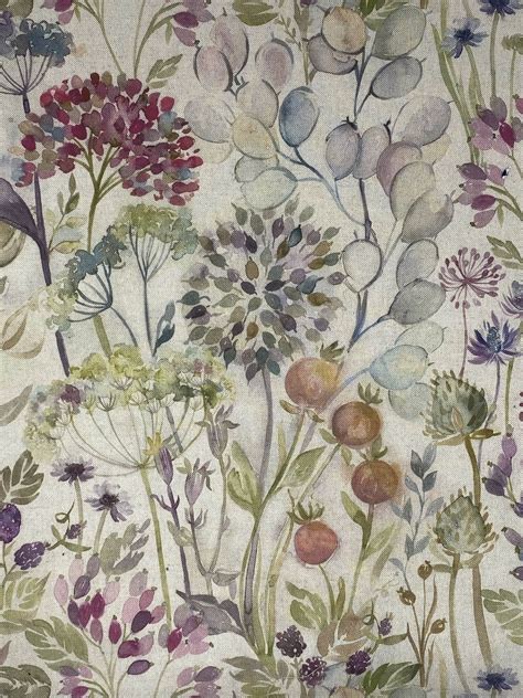 Voyage Hedgerow Country Floral Linen Rounded Rectangle Etsy