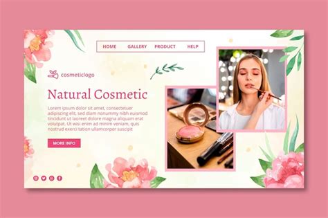 Free Vector Cosmetic Landing Page Template