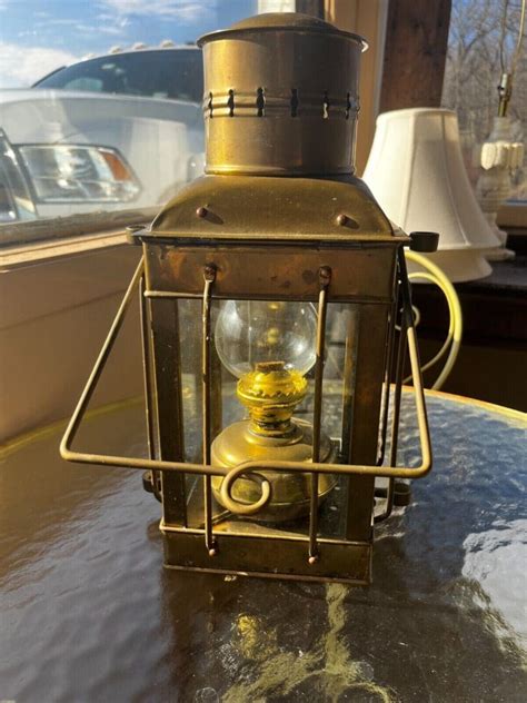 Vintage N R Neptune Brass Oil Lantern The Green Scene Antiques