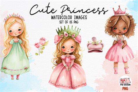 Cute Princess Baby Girl Watercolor Graphic By Pigdesign · Creative Fabrica