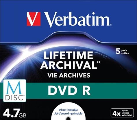 Verbatim M-DISC DVD R 4.7GB, 5er-Pack printable | Preisvergleich ...