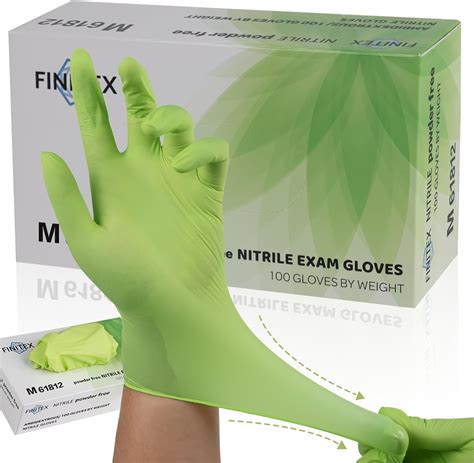 Finitex Nitrile Disposable Latex Free Gloves Green 35mil 1000pcs