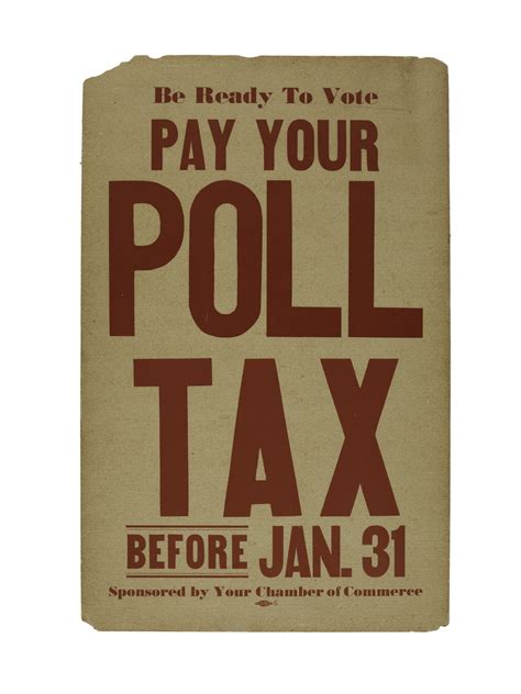 Poll Taxes National Museum Of American History