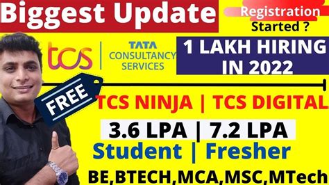 Tcs Free Nqt Ninja Digital Hiring Tcs Off Campus Hiring 2022 2021 2020 Batch Free Tcs Nqt