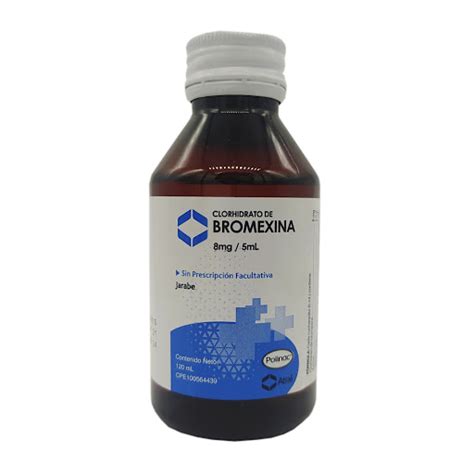 Bromexina 8mg 5ml Jarabe Estuche C Frasco X 120 Ml Polinac 45 OFF