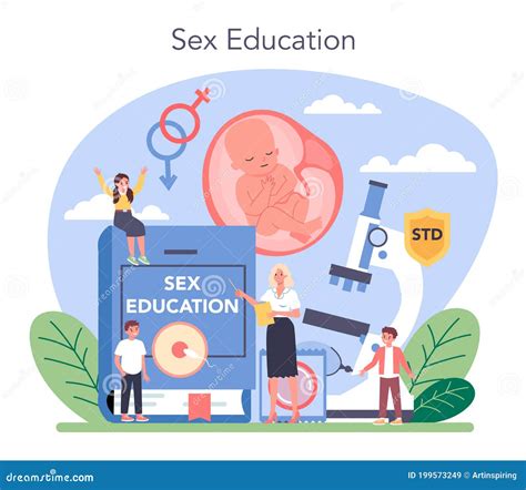 Sexual Education Concept Sexual Health Lesson For Young Stock Vector Illustration Of Organ