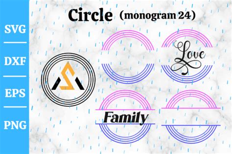 Circle Monogram Frame Svg Laser Cut 24 Graphic By Momstercraft