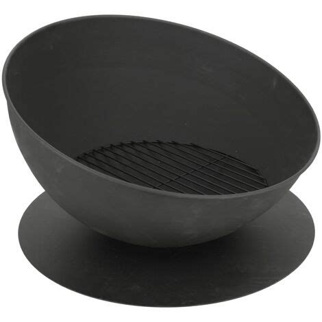 Fire Bowl Sloping On Disc Black Esschert Design