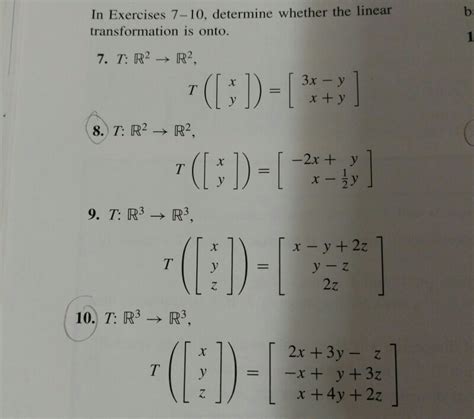 Solved N Exercises 7 10 Determine Whether The Linear Chegg