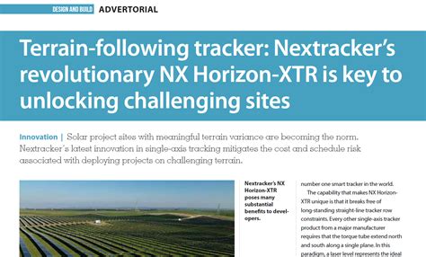 Advertorial Terrain Following Tracker Nextracker’s Revolutionary Nx Horizon Xtr Is Key To