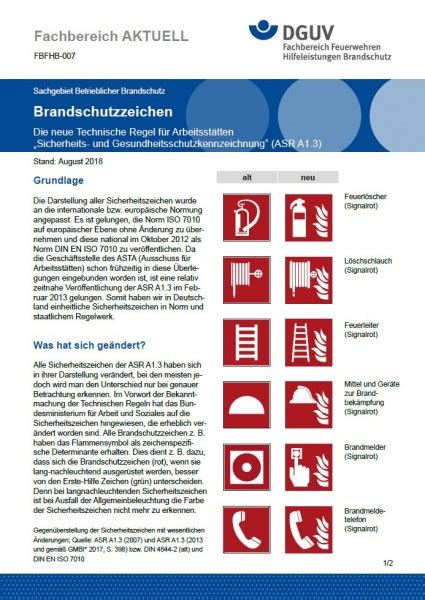 FBFHB 007 Brandschutzzeichen neue Technische Regel für