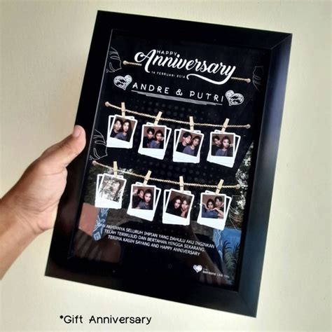 Jual Frame Kaca Cetak Desain Foto Polaroid Kado Hadiah Gift Hampers