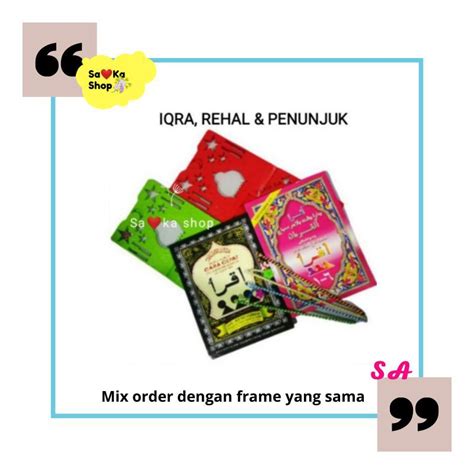 Buku Iqra Pink Hitam Edisi Lengkap Jilid Rehal Penunjuk