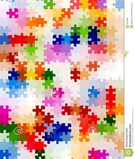 Vibrant Jigsaw Pieces Pattern Stock Illustration Illustration Of