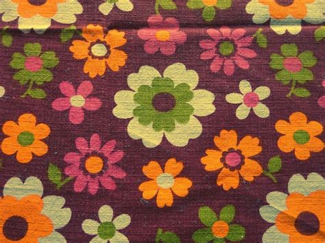 Vintage 1960s Barkcloth Cotton Fabric Offcut Iconic Daisy Design 20l X