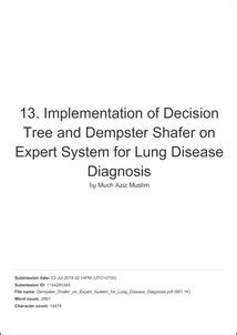 Implementation Of Decision Tree And Dempster Shafer On Expert System