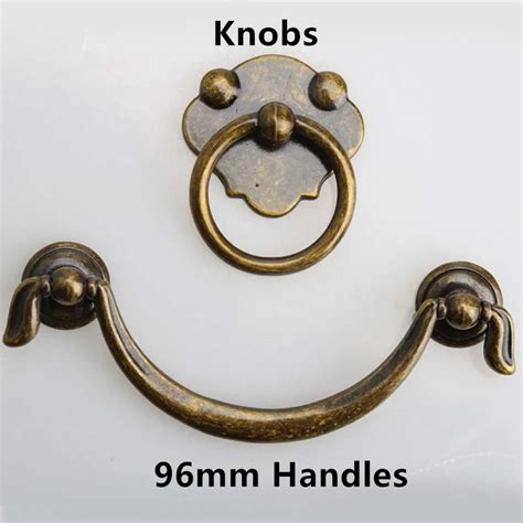 96mm Classical Drop Rings Handles Knobs Bronze Drawer Cabinet Pulls Knobs Antique Brass Dresser