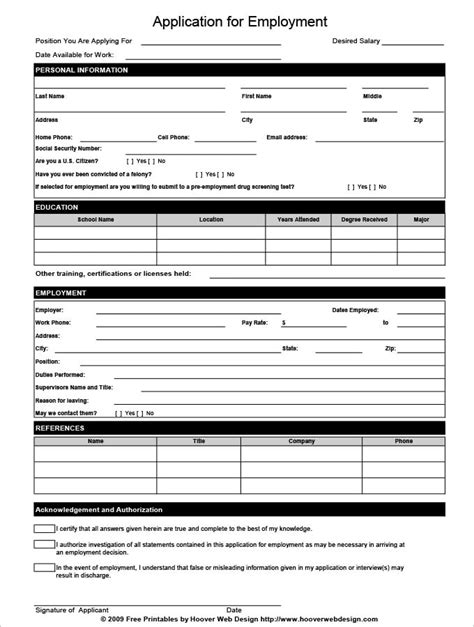 Google Forms Job Application Template