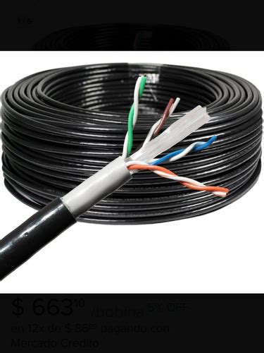 100 Mts De Cable Utp Exterior Cat 6 Intemperie Doble Forro Envío gratis