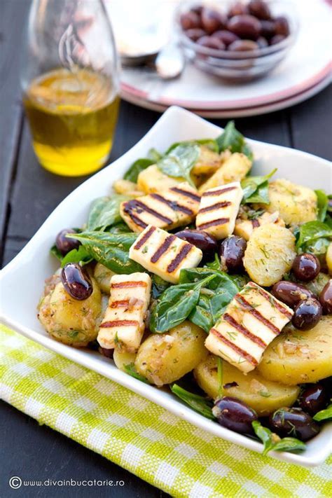 Salata Calda De Cartofi Cu Spanac Si Halloumi Diva In Bucatarie