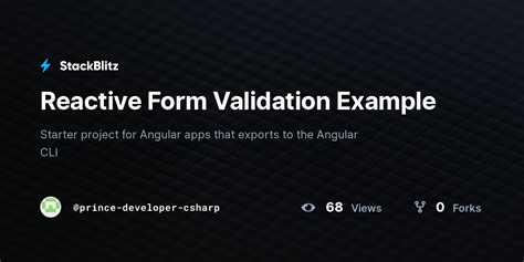 Reactive Form Validation Example StackBlitz